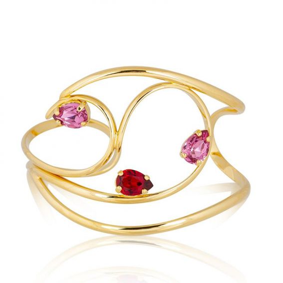 Andrea Marazzini bijoux - Bracelet cristal Swarovski Mignon Fuchsia/Red 3 cristaux