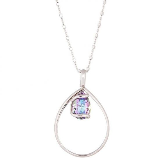 Marazzini ovale Swarovski kristal ketting Fuschia Doppio Cerchio