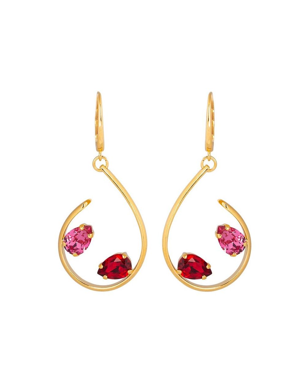 Boucles d'oreilles Andrea Marazzini - Cristal Swarovski Mignon Fuchsia/Red Mignon Double