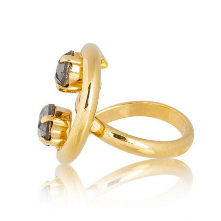 Andrea Marazzini - Bague cristal Swarovski Mignon Silver Night Double