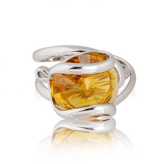Andrea Marazzini - Bague cristal Swarovski Octagon Topaze