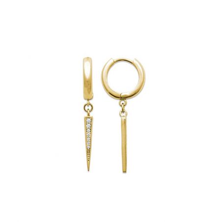 Créoles pointes dorées - Boucles d'oreilles plaqué or 18k