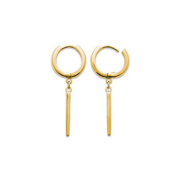 Créoles pointes dorées - Boucles d'oreilles plaqué or 18k