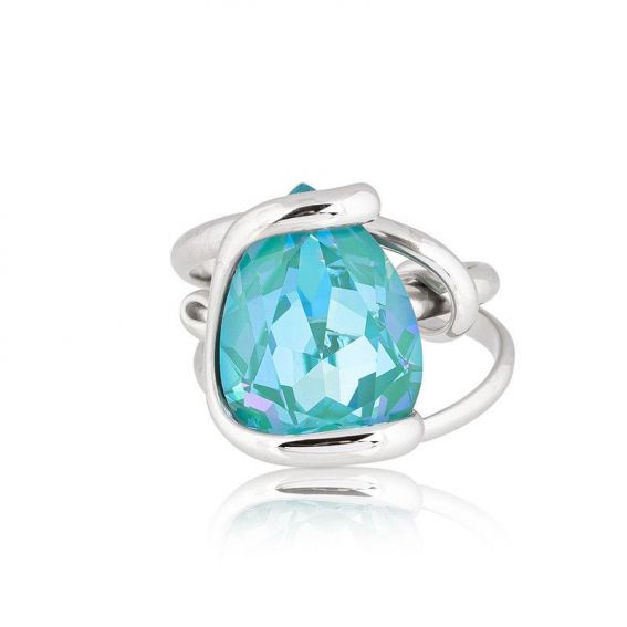Ring Marazzini Swarovski Kristal Ovaal Licht Turkoois
