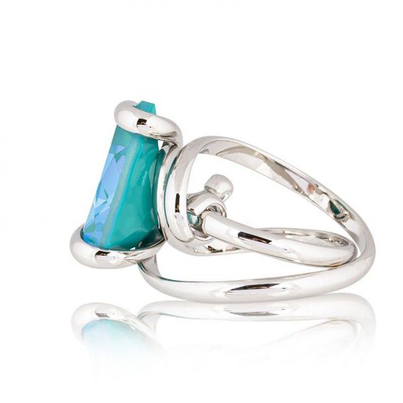 Ring Marazzini Swarovski Kristal Ovaal Licht Turkoois