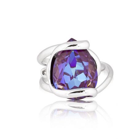 Ring Marazzini Swarovski Crystal Oval Light Turquoise