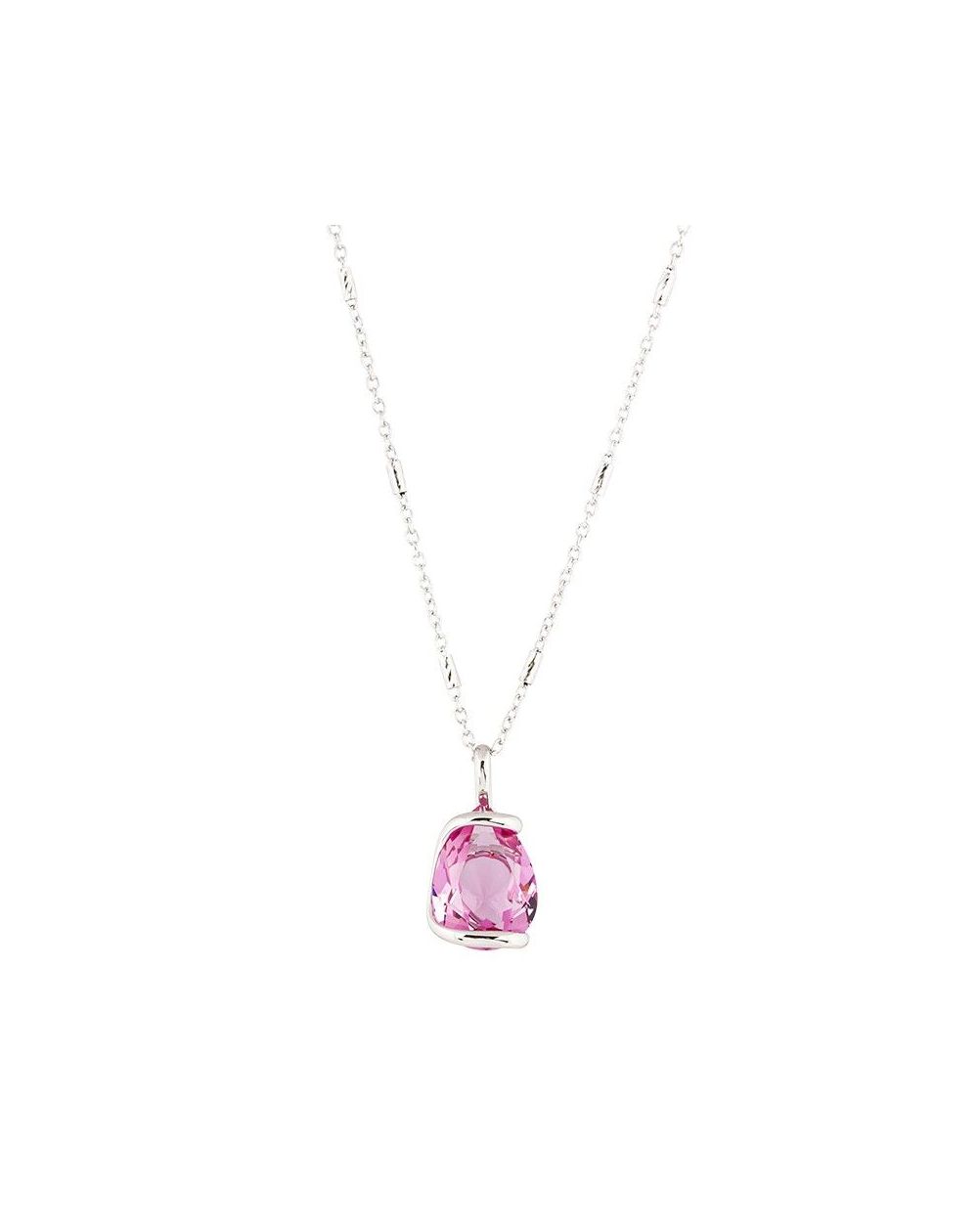 Marazzini ovale Swarovski kristal ketting Fuschia Doppio Cerchio