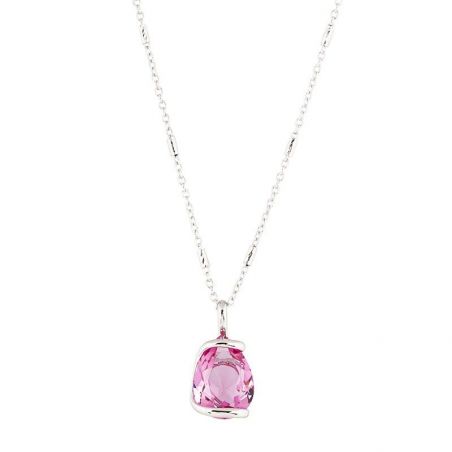 Marazzini ovale Swarovski kristal ketting Fuschia Doppio Cerchio