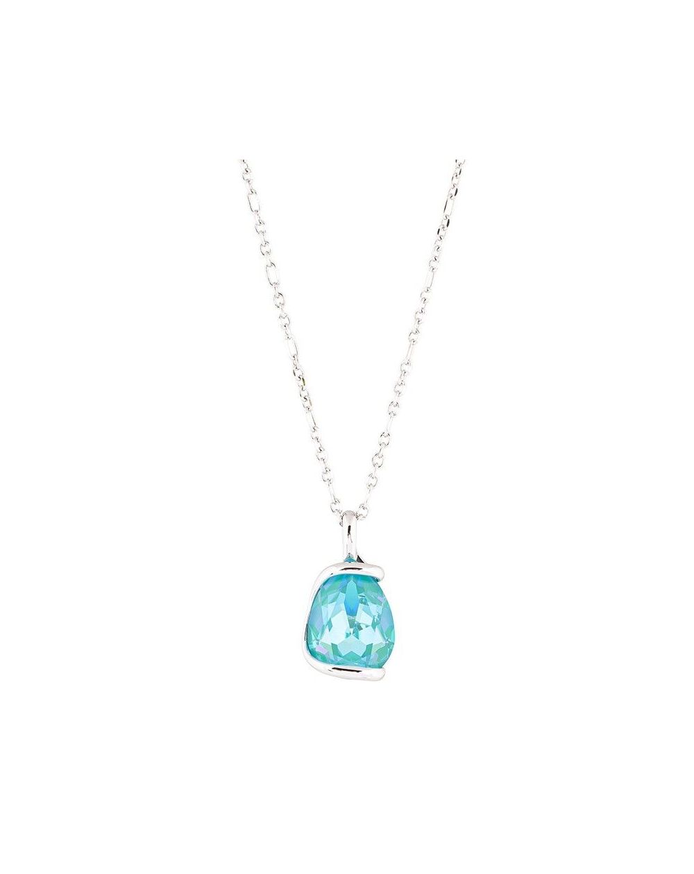 Marazzini Oval Swarovski Crystal Necklace Fuschia Doppio Cerchio