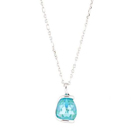 Marazzini Oval Swarovski Crystal Necklace Fuschia Doppio Cerchio