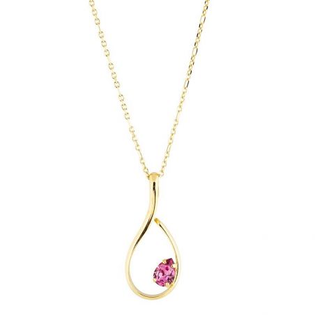 Marazzini ovale Swarovski kristal ketting Fuschia Doppio Cerchio