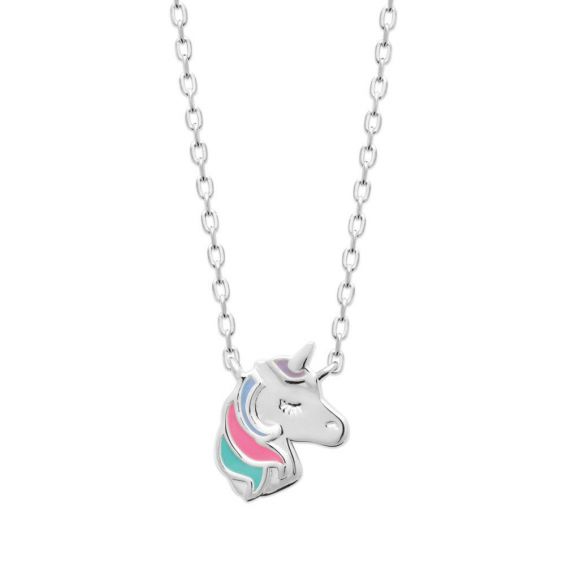 Collier tête de licorne argent rhodié