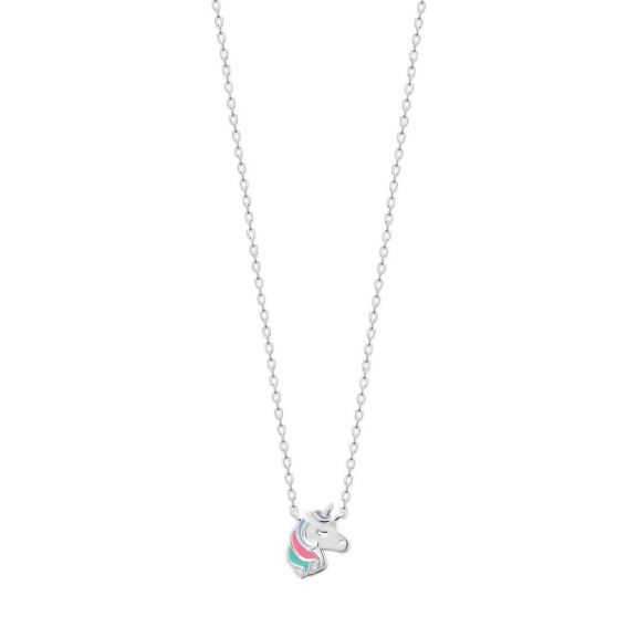Collier tête de licorne argent rhodié