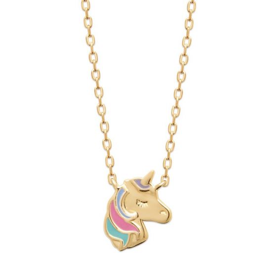 Collier tête de licorne doré