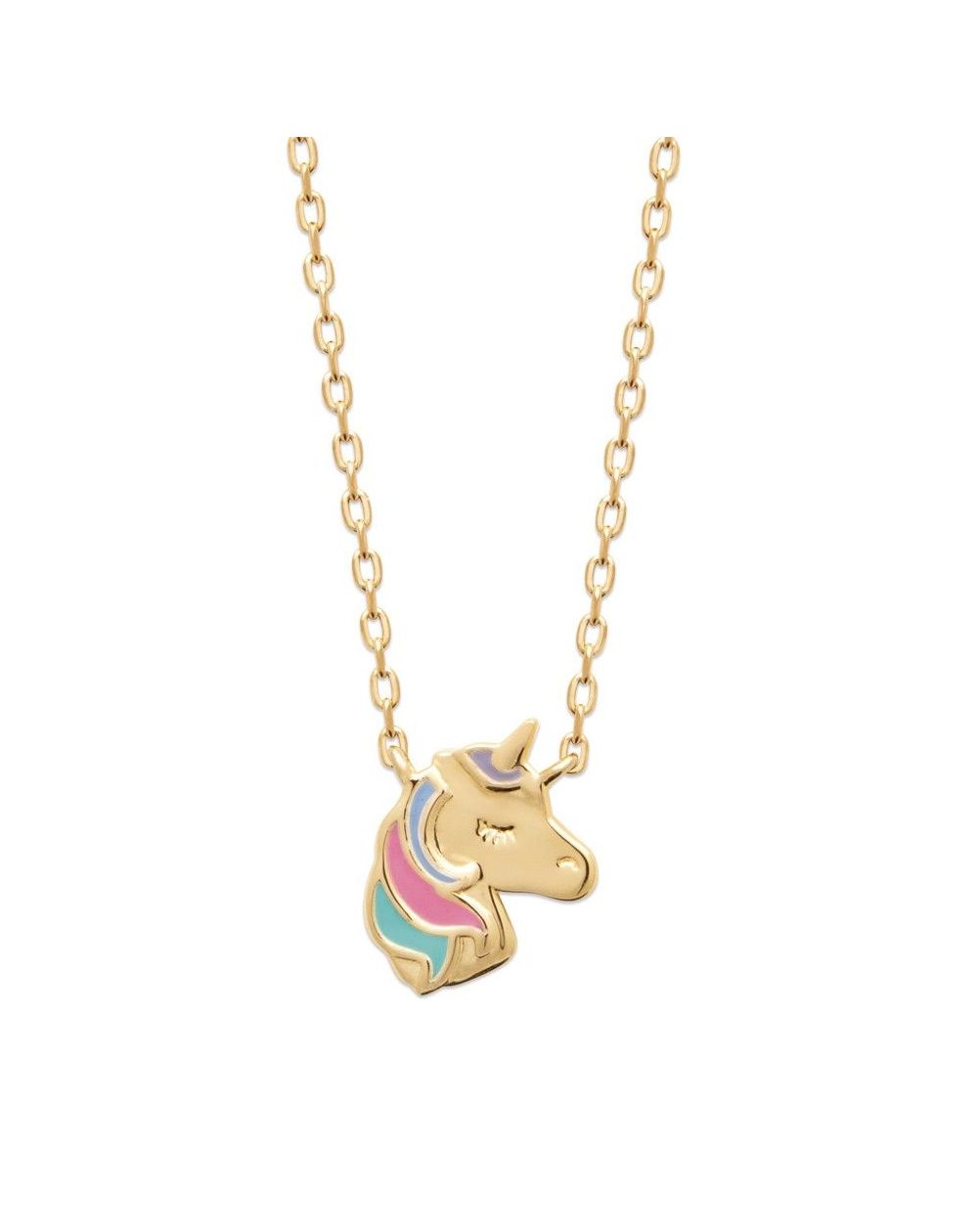Collier tête de licorne doré