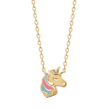 Collier tête de licorne doré