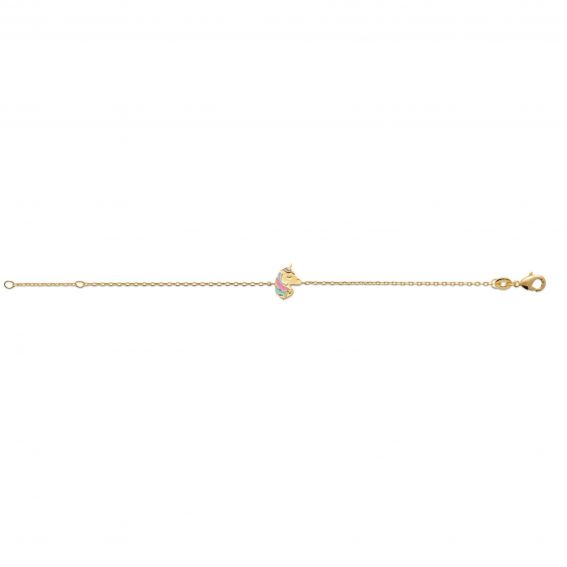 Bracelet tête de licorne doré