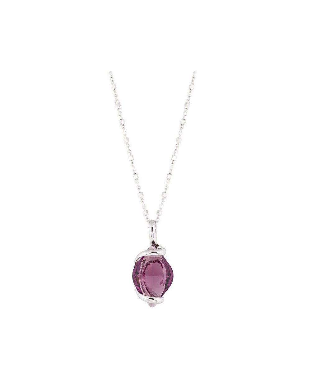 Marazzini ovale Swarovski kristal ketting Fuschia Doppio Cerchio