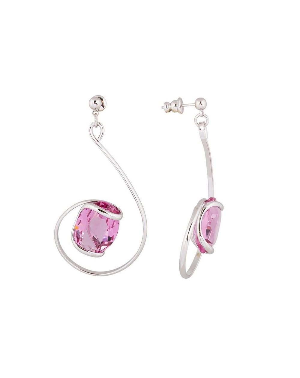 Boucles d'oreilles Andrea Marazzini - Cristal Swarovski Ovale Fuchsia Longues E5