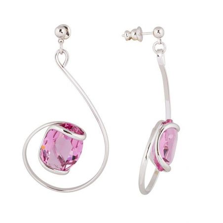 Boucles d'oreilles Andrea Marazzini - Cristal Swarovski Ovale Fuchsia Longues E5