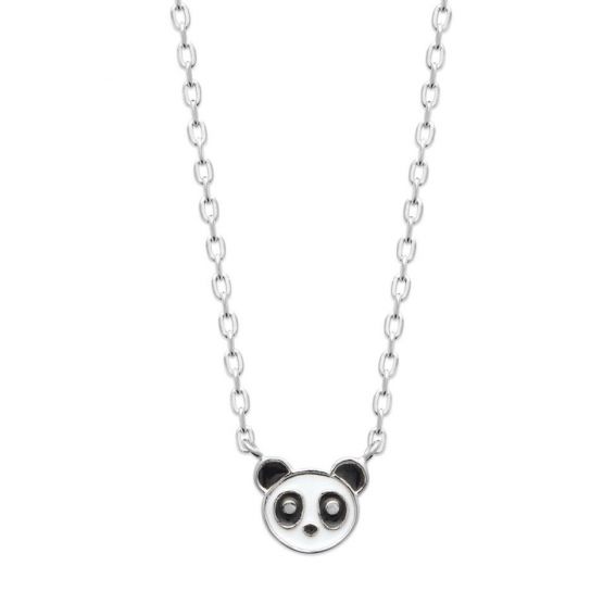 Laimons Kids Collier avec pendentif pour enfant panda noir blanc argent sterling 925 