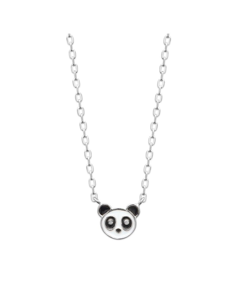 Collier panda argent rhodié Collier panda argent rhodié