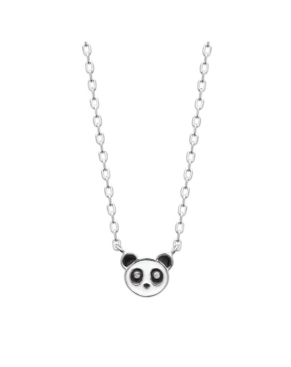 Collier panda argent rhodié