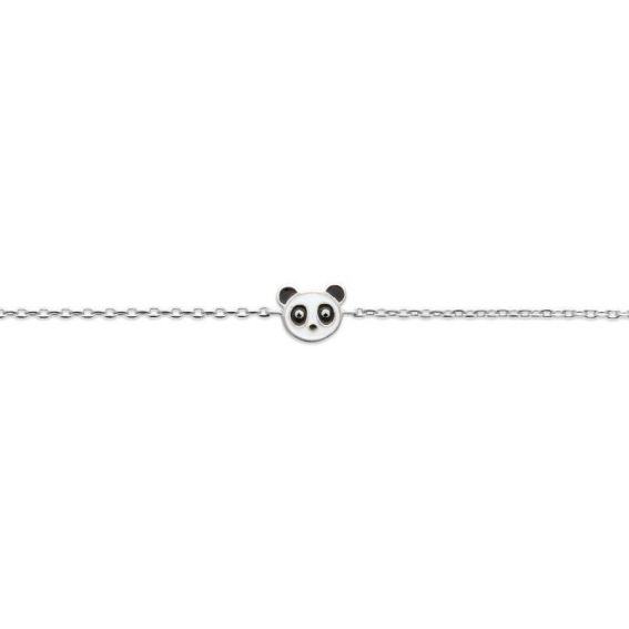 Bracelet panda argent rhodié