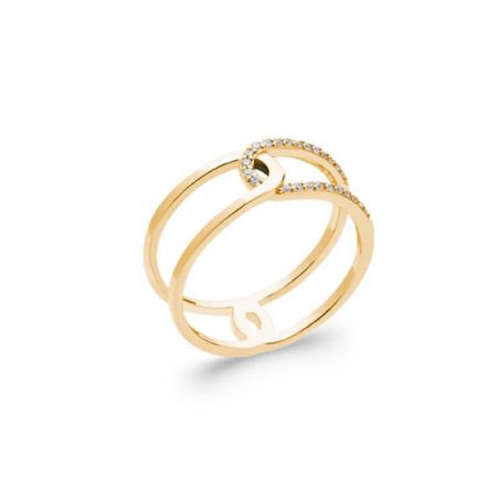 Lot De 5 Bagues Pour Femme Plaqué Or 18 Carats - Avec Zircons - Bagues Fines Empilables, Cadeau Anniversaire/mariage