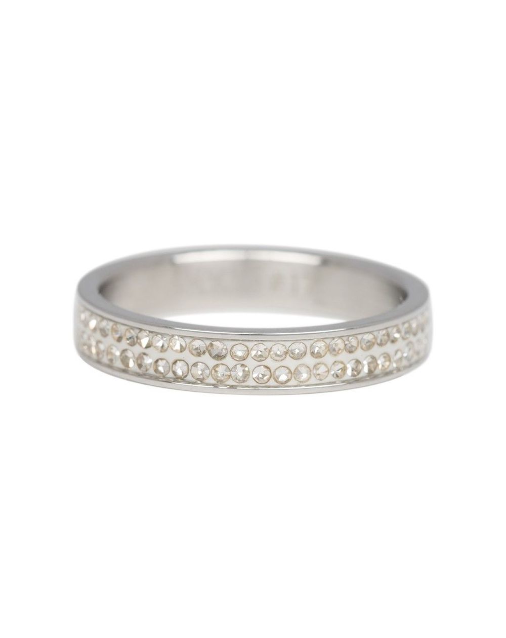 Anneau recouvrant double zircons iXXXi argenté 4mm, bague, bijou iXXXi