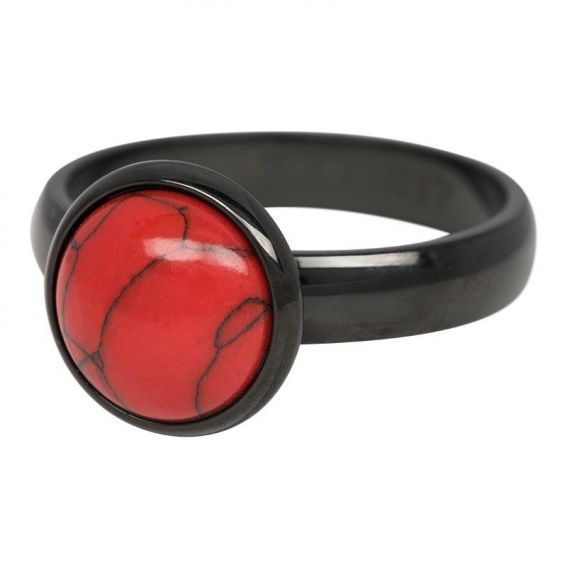 iXXXi - Solitaire marbled red stone 12mm black iXXXi