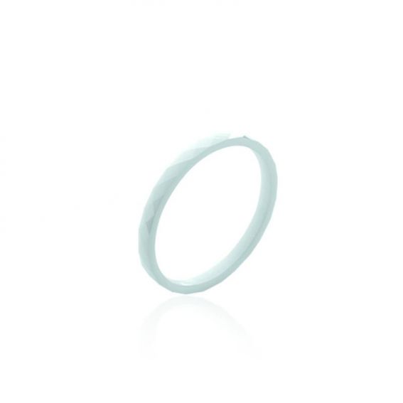 White ceramic faceted ring