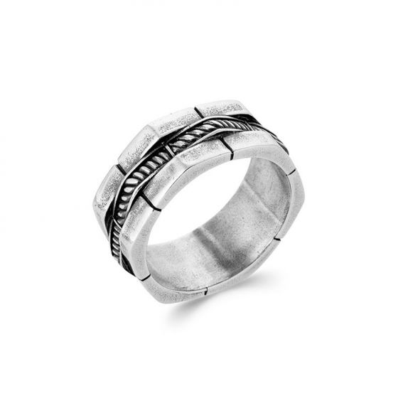 925 zilveren achthoekige ring