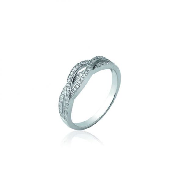 Bijou argent/plaqué or Ring between 925 silver stones rhodium zirconium