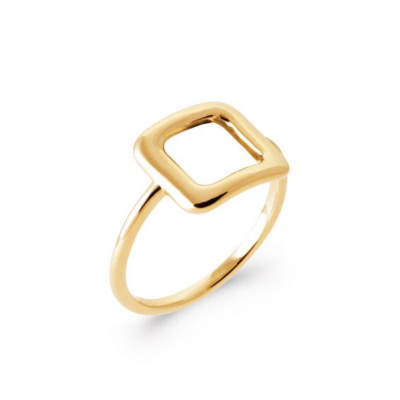 18K gold plated square ring