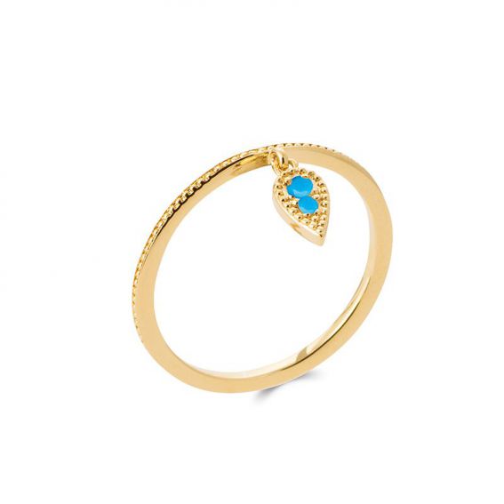 Ring drop in turquoise gold...