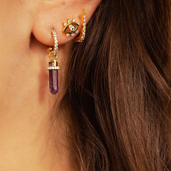 Boucle d'oreille MYA BAY Purple Crystal - BO-181-1 - Mya Bay