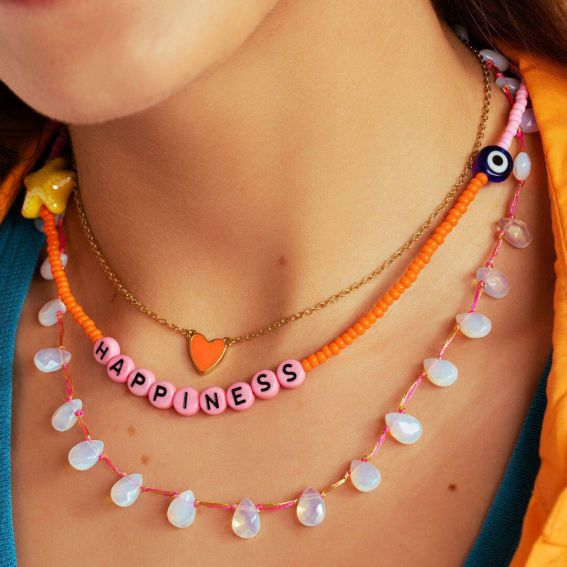 Collier Mya Bay Neon Orange Heart - CO-164 - Bijoux et Marque Mya Bay