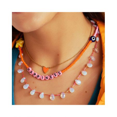 Collier Mya Bay Neon Orange Heart - CO-164 - Bijoux et Marque Mya Bay