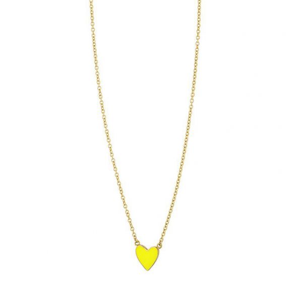 Neon Yellow Heart necklace