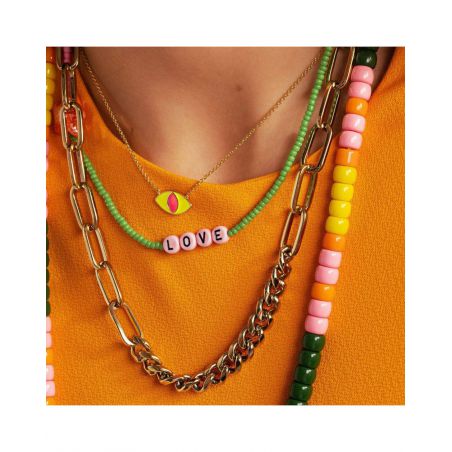 Collier Rainbow Yellow Ojo - Edition limitée - CO-175 - Bijoux et Marque Mya Bay
