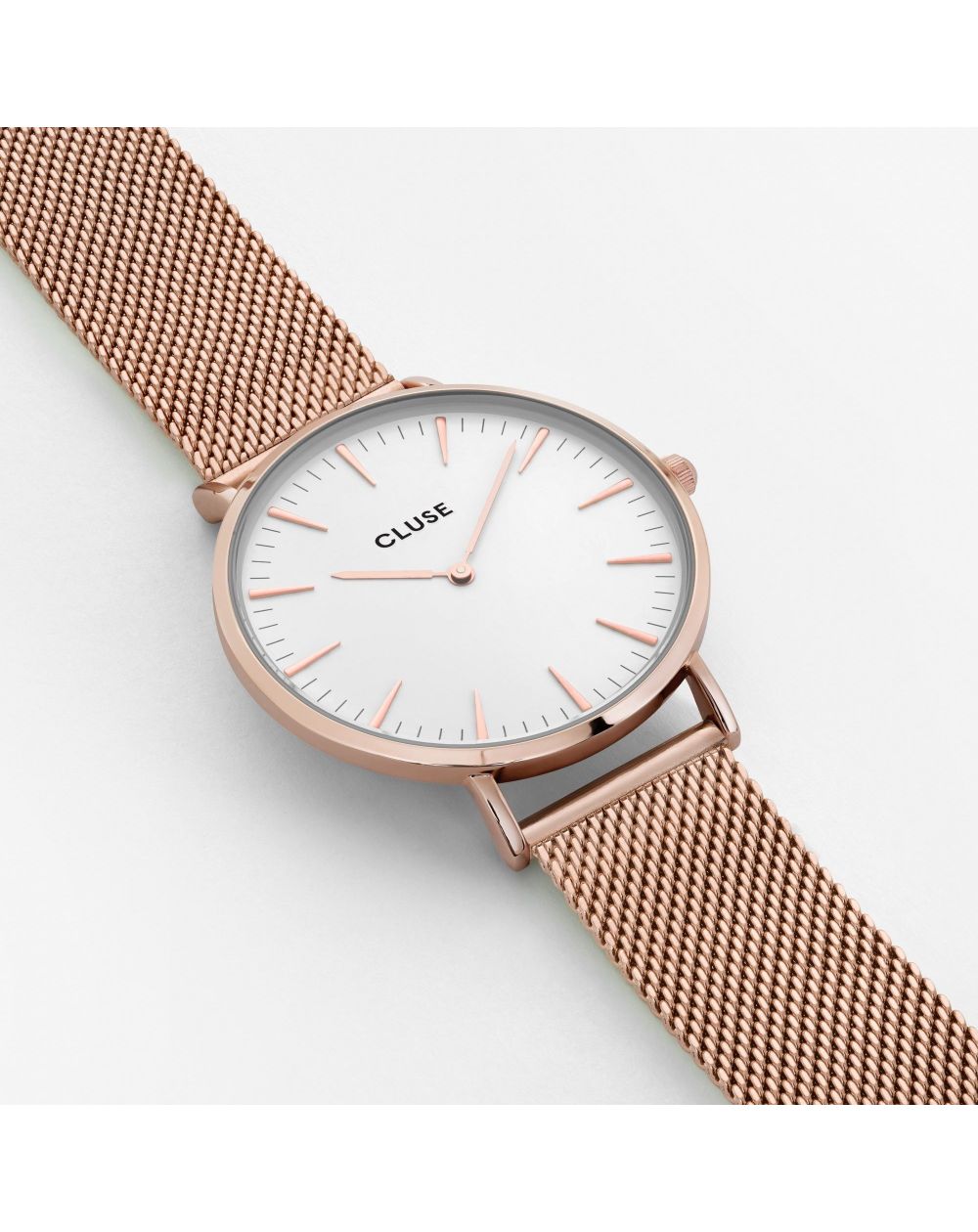 Cluse - Kijk CLUSE - La bohème Mesh rose goud / wit