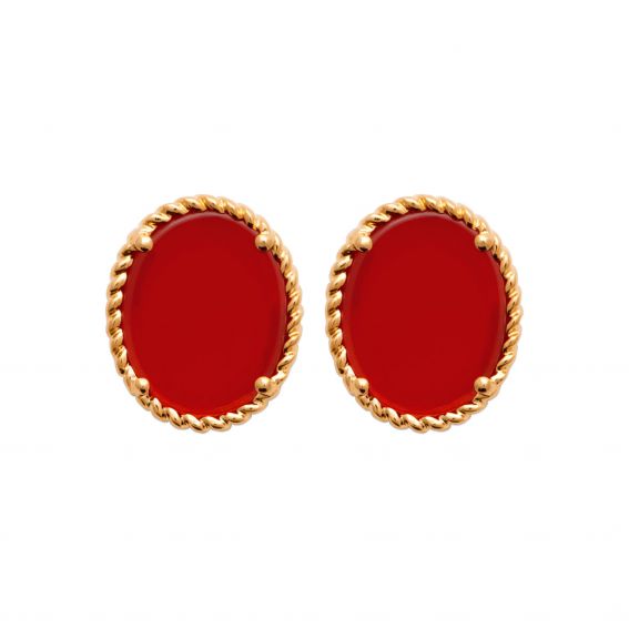 Red 18k agate gold plated...