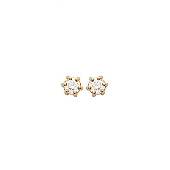 Zirconium earrings 3mm gold...
