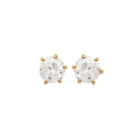 Zirconium earrings 6mm gold...