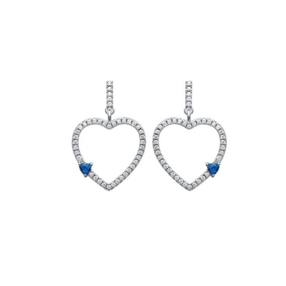 Heart earrings with silver...
