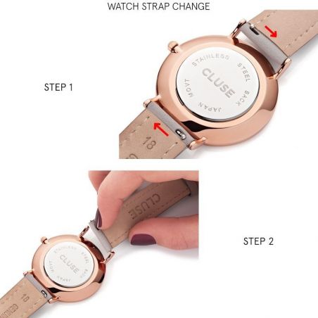 Montage / démontage facile du bracelet d'une montre CLUSE