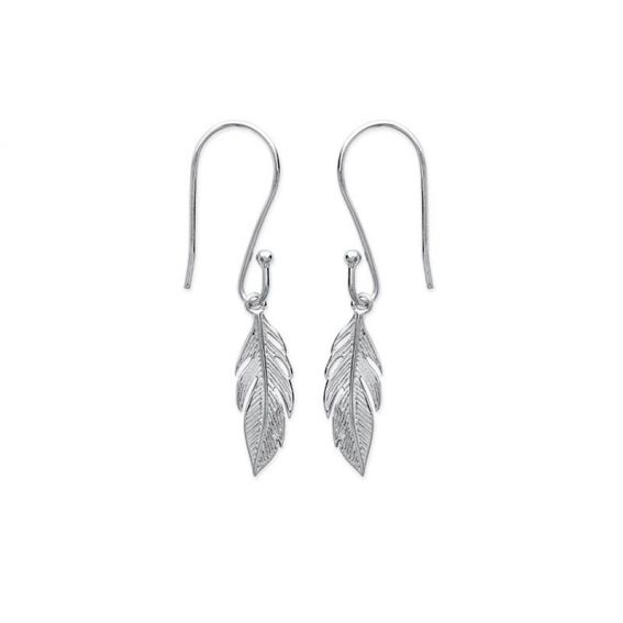 Bijou argent/plaqué or 925 rhodium silver feather earrings