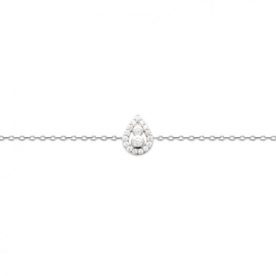 Bijou argent/plaqué or 925 silver rhodium-plated zirconium drop bracelet