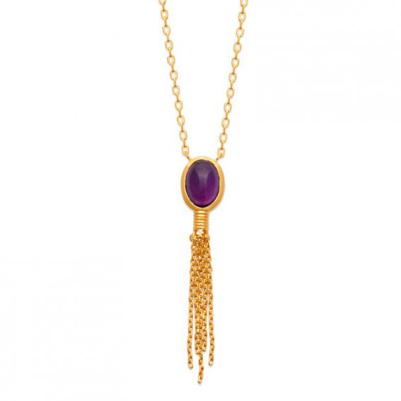 18k Amethyst gold plated...